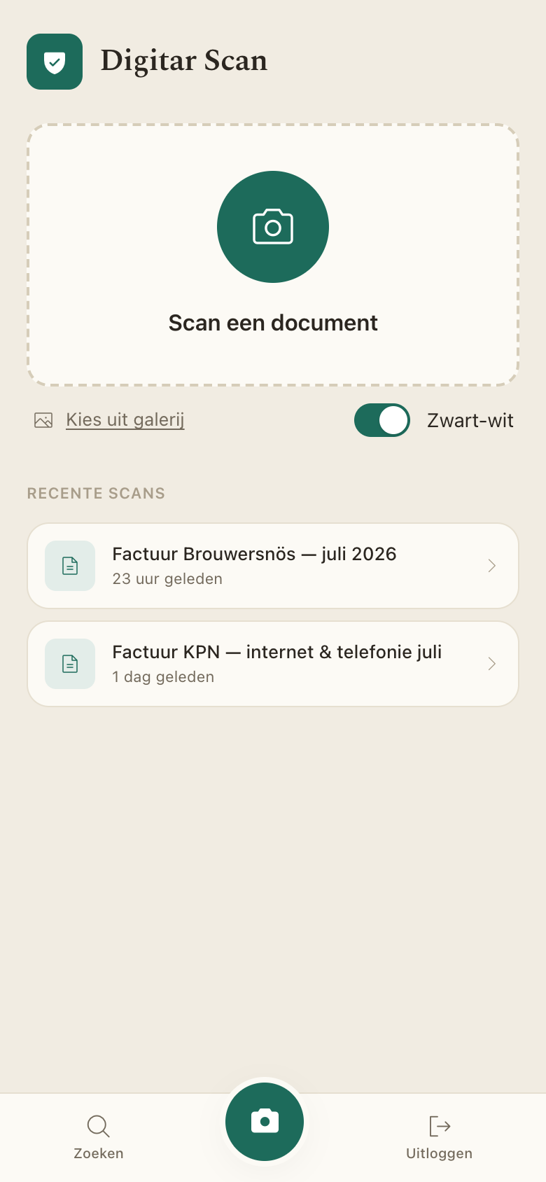 Digitar scan-app met automatische randherkenning